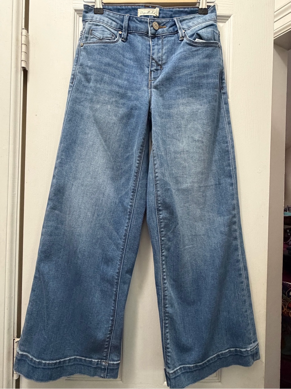 Vintage-Inspired Light Blue Wide Leg Jeans — Women's Flare Denim